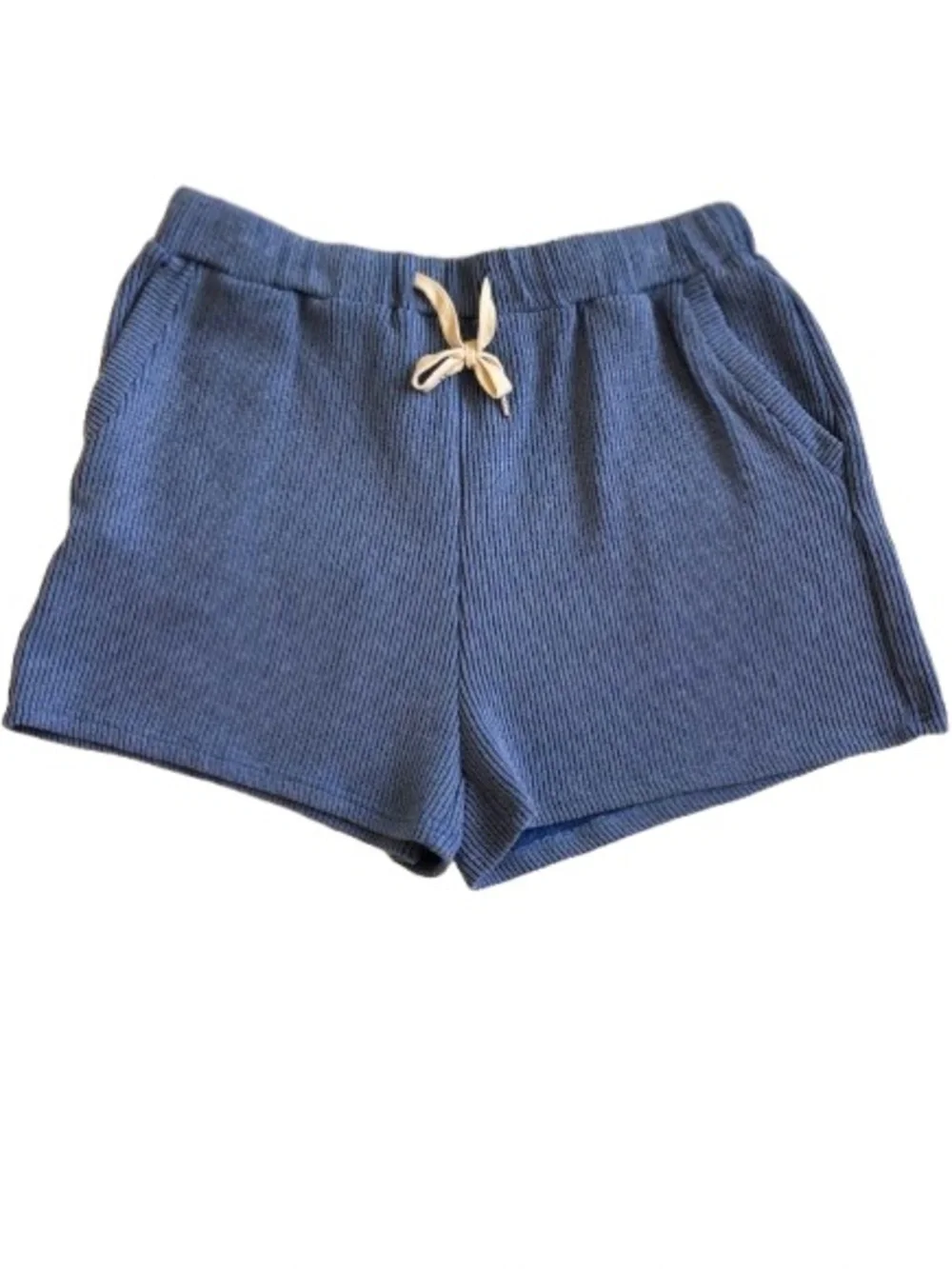 Pink Lily Ribbed Knit Lounge Set in Dusty Blue Size S, M